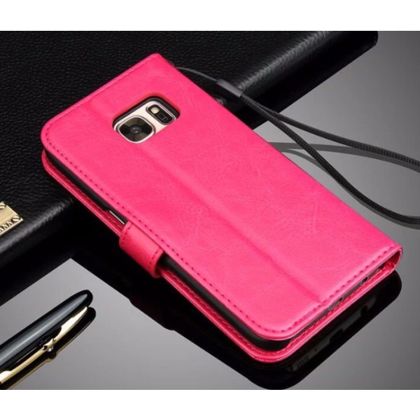 Samsung Galaxy S7  stilrent plånboksfodral från LEMAN Röd
