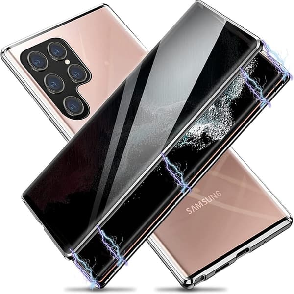 Praktisk Magnetisk Dobbeltskall - Samsung Galaxy S23 Ultra Silver