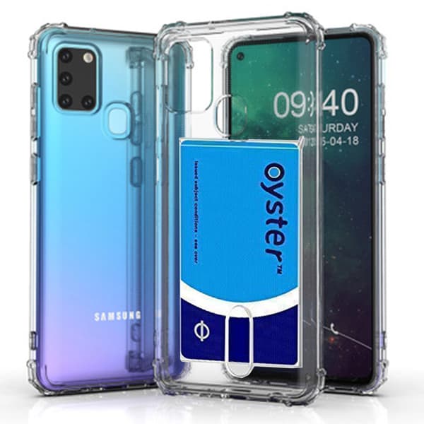 Skyddsskal med Kortfack FLOVEME - Samsung Galaxy A21S Transparent