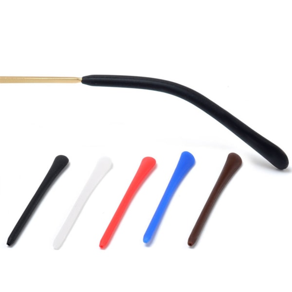 1-pari pehmeät liukumattomat silmälasikoukut (silikoni) Brun