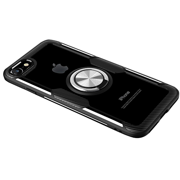 iPhone 7 - Skyddande Skal med Ringhållare (LEMAN) Blå/Blå