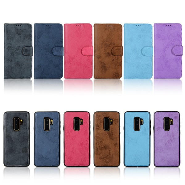 LEMAN Stilig lommebokdeksel - Samsung Galaxy S9+ Marinblå