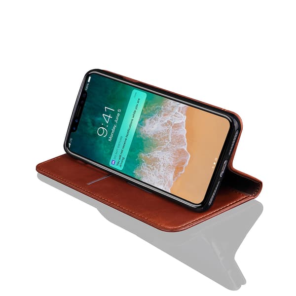 Smart och Elegant Plånboksfodral till iPhone X/XS Mörkbrun