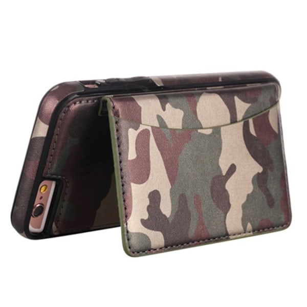 Kätevä sotilaallinen kuviollinen lompakkokotelo iPhone 6/6S PLUS:lle Grön