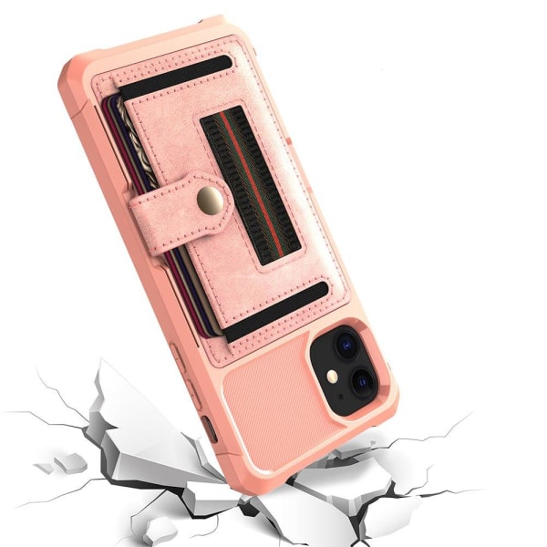 Gennemtænkt beskyttelsescover med kortrum - iPhone 12 Roséguld Roséguld