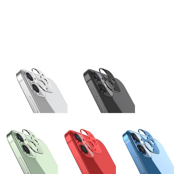 Aluminiumlegeringsram Kameralinsskydd iPhone 12 Mini Svart