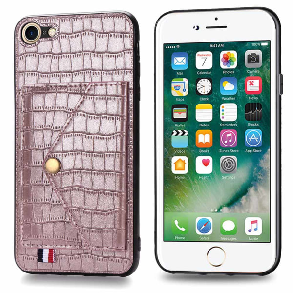 iPhone 8 - Smart beskyttelsesdeksel med kortholder Roséguld