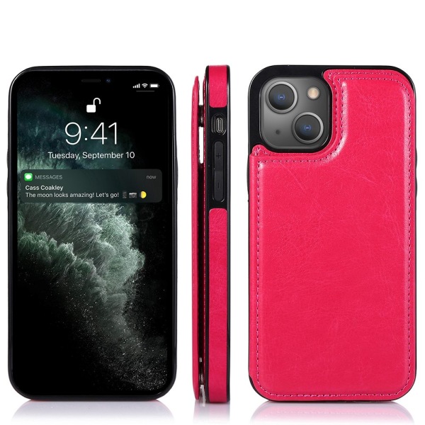 Stilig deksel med kortrom - iPhone 13 Mini Röd