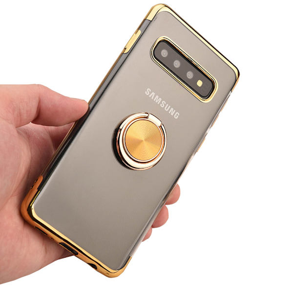Robust Skyddsskal med Ringhållare - Samsung Galaxy S10+ Blå