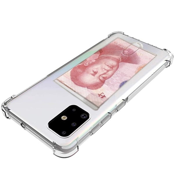 Cover med kortholder - Samsung Galaxy A71 Transparent/Genomskinlig