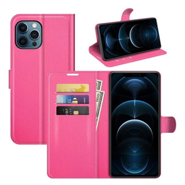 Tyylikäs käytännöllinen lompakkokotelo - iPhone 12 Pro Max Röd