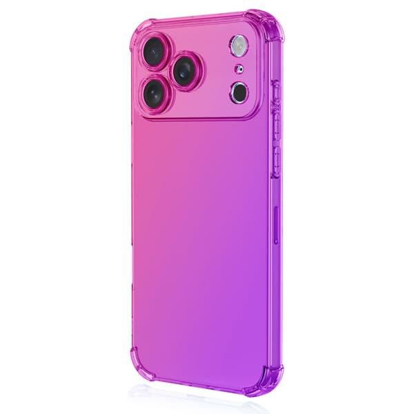 iPhone 17 Pro Smart Skyddsskal i silikon  Transparent & färgglatt skydd Blå/Rosa