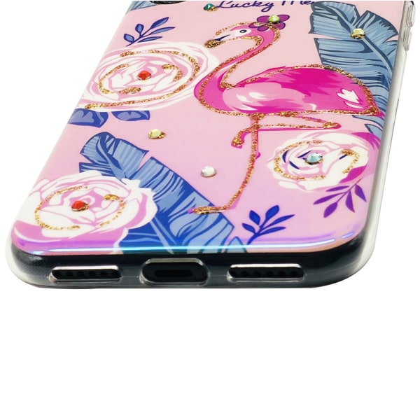 Skal i Retrodesign (Pretty Flamingo) till iPhone X/XS