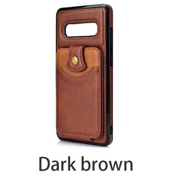 Samsung Galaxy S10 Plus - Effektivt cover med kortrum Mörkbrun