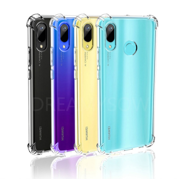 Huawei Y6 2019 - Iskunkestävä silikonikuori Transparent/Genomskinlig