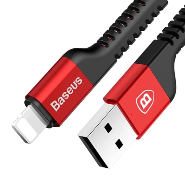 Slitstark Snabbladdnings-Kabel (Lightning) av BASEUS Röd