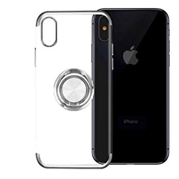 Suojaava silikonikuori rengaspidikkeellä - iPhone X/XS Guld