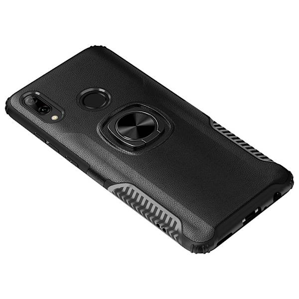 Huawei P20 Lite - Stilsäkert (Leman) Skal med Ringhållare Svart