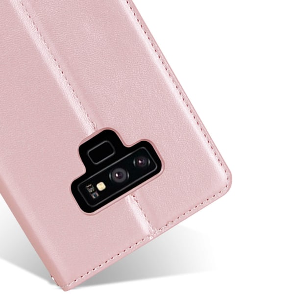 Samsung Galaxy Note 9 – tyylikäs nahkakotelo/lompakko (päiväkirja) Svart