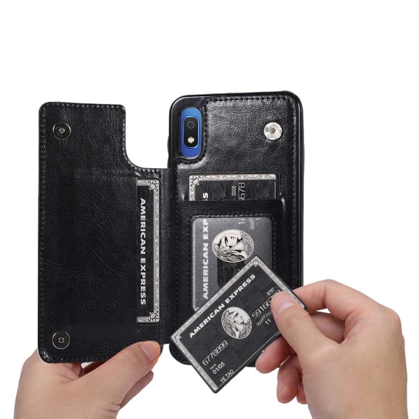 Fleksibelt deksel med kortholder NKOBEE - Samsung Galaxy A10 Vit
