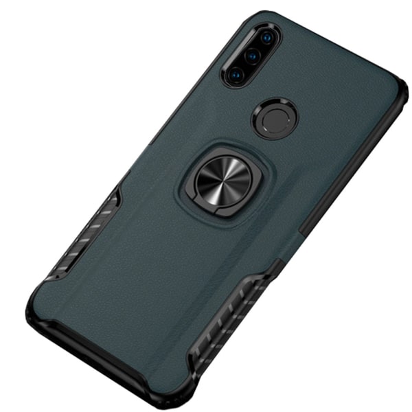 Huawei P30 Lite - Eksklusivt cover med ringholder (LEMAN) Mörkblå