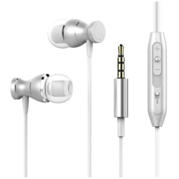 TOMKAS In-ear magnetisk øretelefon med mikrofon In-lineControl Silver
