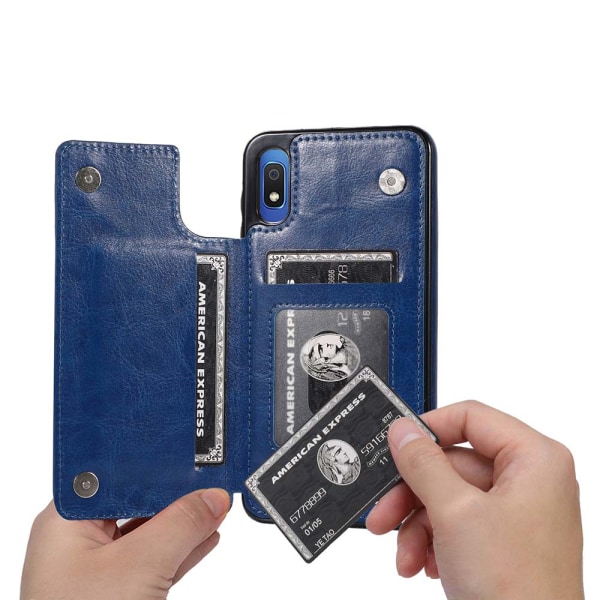 Samsung Galaxy A10 - Elegant Nkobee Skal med Korthållare Rosaröd