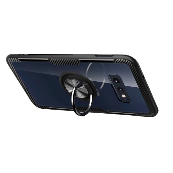 Smart Skal med Ringhållare - Samsung Galaxy S10 Plus Röd/Silver