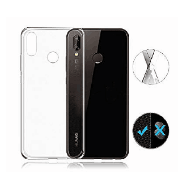 Smart Skyddsskal i Silikon (Ruff-Grip) till Huawei P20 Lite Transparent