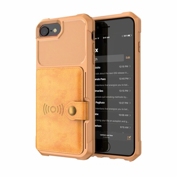Smidigt Skyddsskal med Kortfack - iPhone SE 2020 Brun