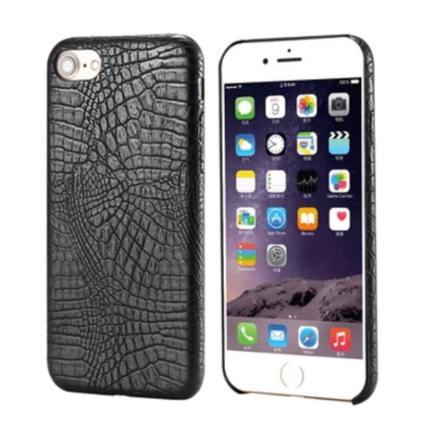 Stilfuldt eksklusivt smart cover i krokodillemønster til iPhone 8 Vit