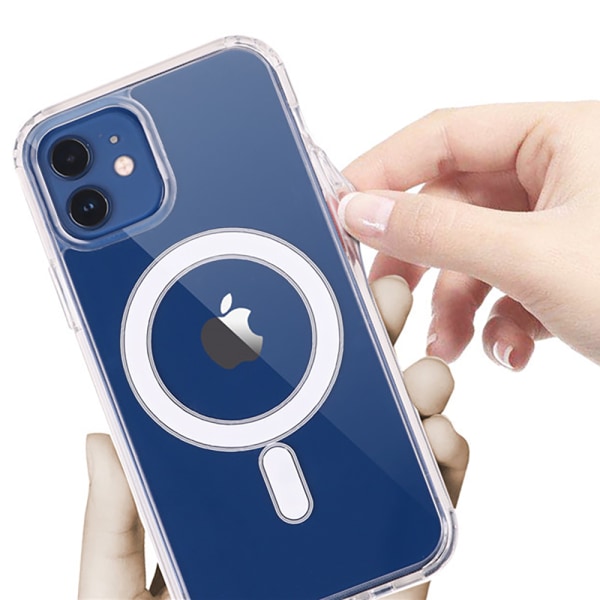Stilig og beskyttende magnetisk deksel - iPhone 12 Mini Genomskinlig