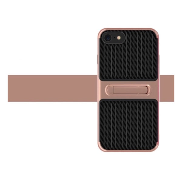 iPhone SE 2022 - FLOVEME Stilfuld stødabsorberende carbon skal Roséguld