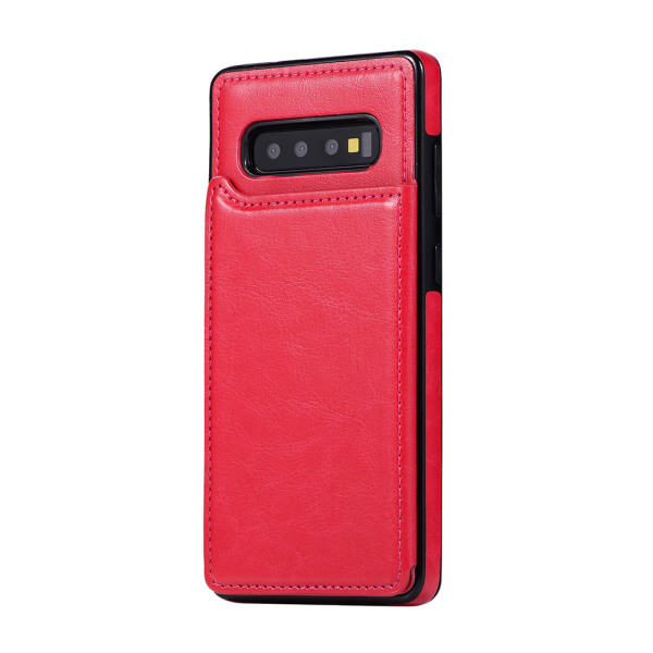 Skal med Kortfack - Samsung Galaxy S10 Plus Röd