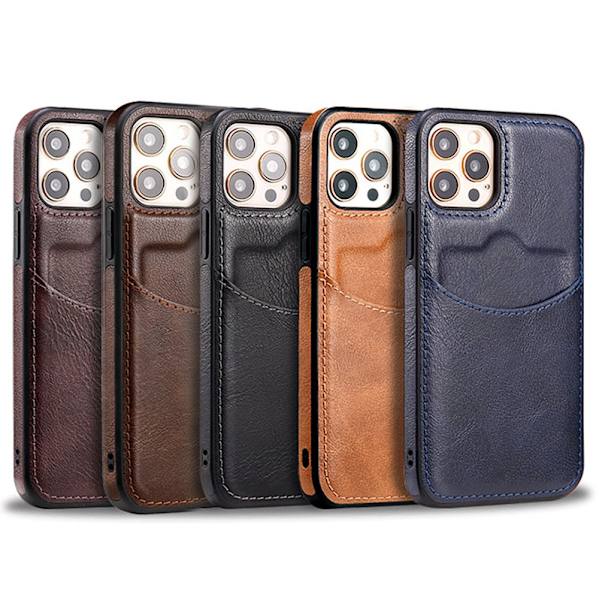 iPhone 11 Pro Max - Smidigt & Säkert Läderfodral Blå