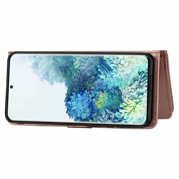 Samsung Galaxy A51 Plånboksfodral med Magnetfunktion, 9 Kortfack & Handledsrem Brun