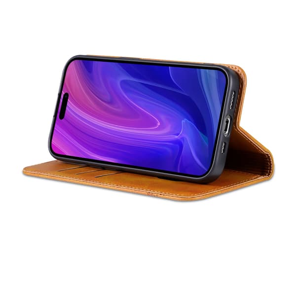 iPhone 15 pro max - Magnetisk Läderfodral med 3-kortfack Mörkgrön