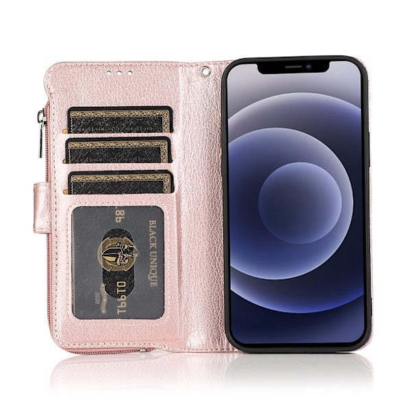 Smidigt Plånboksfodral - iPhone 12 Roséguld