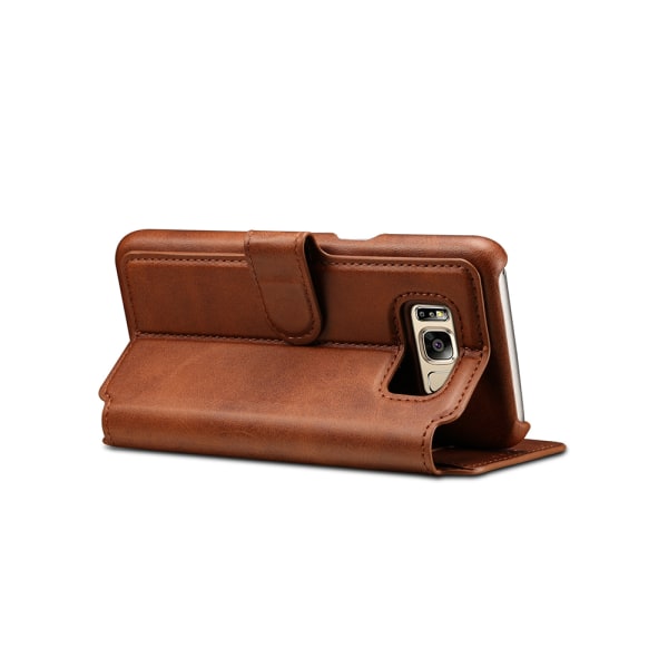 (Klasse-S) veske med lommebok i PU-skinn til Samsung Galaxy S8 Ljusbrun