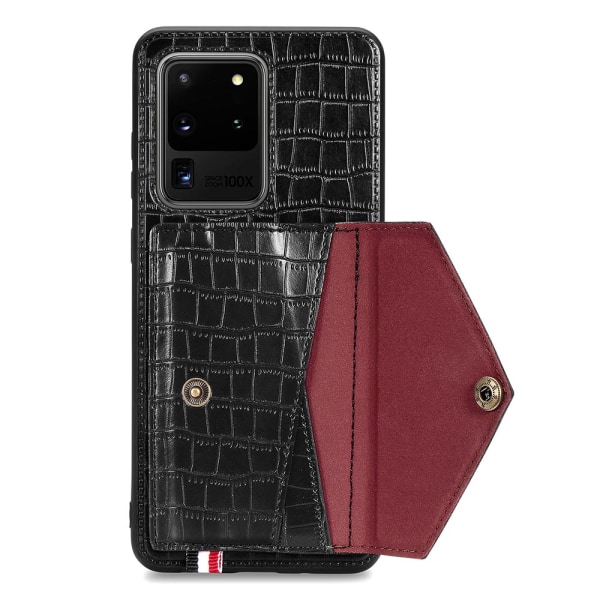 Samsung Galaxy S20 Ultra - Elegant Skyddsskal Korthållare Röd