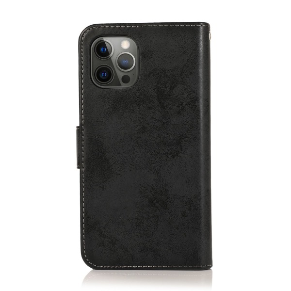 iPhone 15 Pro - Plånboksfodral i PU-läder med 3-kortfack Svart