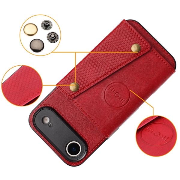 iPhone 17 Air Kortfacksskal med Silikonram & Ställfunktion Blå