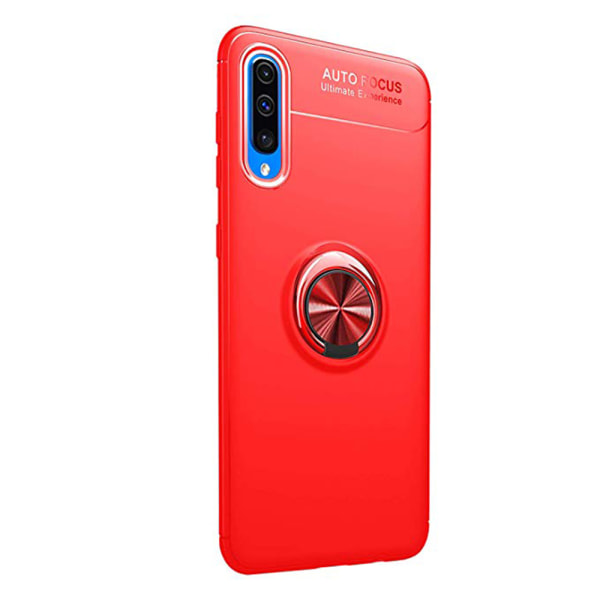 Samsung Galaxy A70 - Stødabsorberende cover med ringholder Röd/Röd