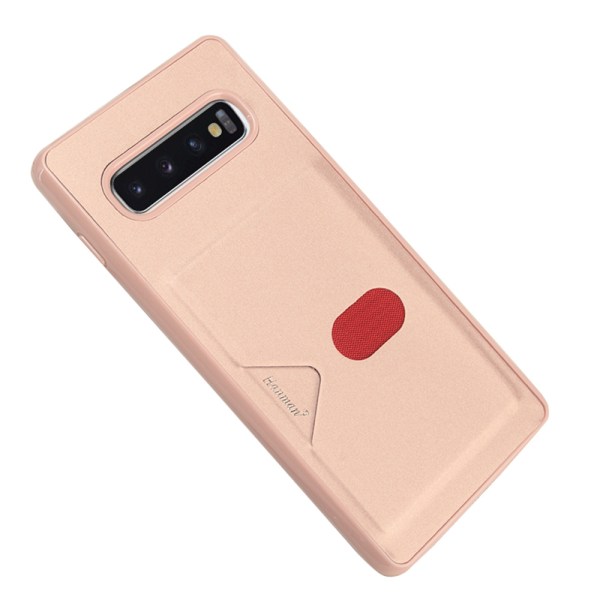 Elegant Smart Skal med Kortfack - Samsung Galaxy S10+ Roséguld