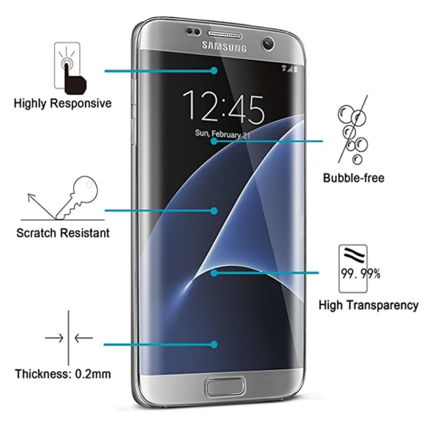 Samsung Galaxy S7 3-PACK PET skærmbeskytter 9H 0,2mm Transparent/Genomskinlig