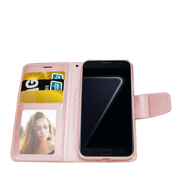 Samsung Galaxy S7 - Plånboksfodral i PU-Läder från Hanman Rosa