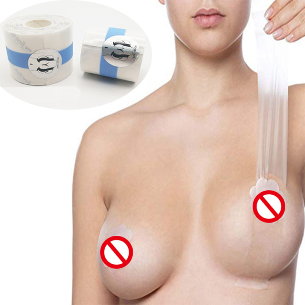 Komfortabel tape til brystløft (gennemsigtig) Blå 5cm/5m