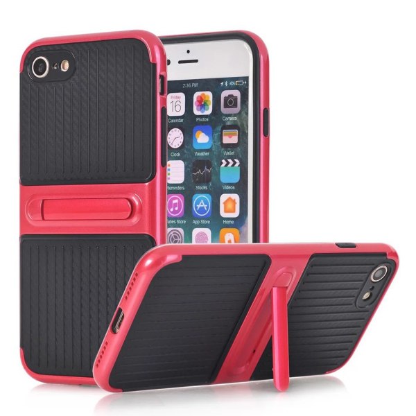 iPhone 8 - Skyddande Skal med Kickstand Rosa