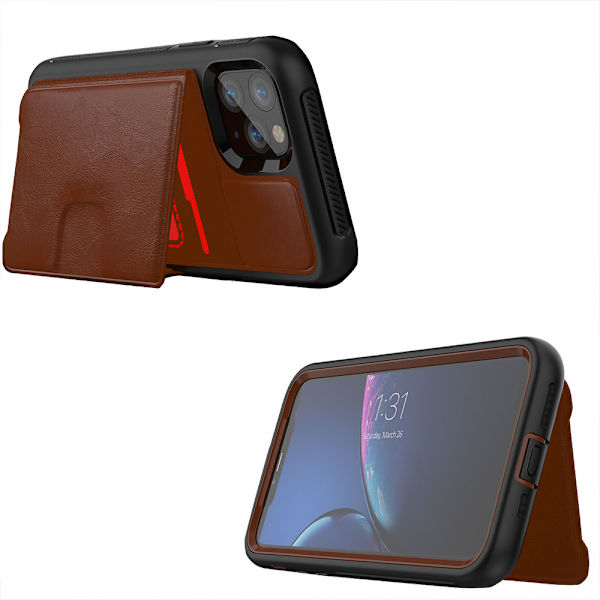 iPhone 11 Pro Max - Skal med Korthållare Orange