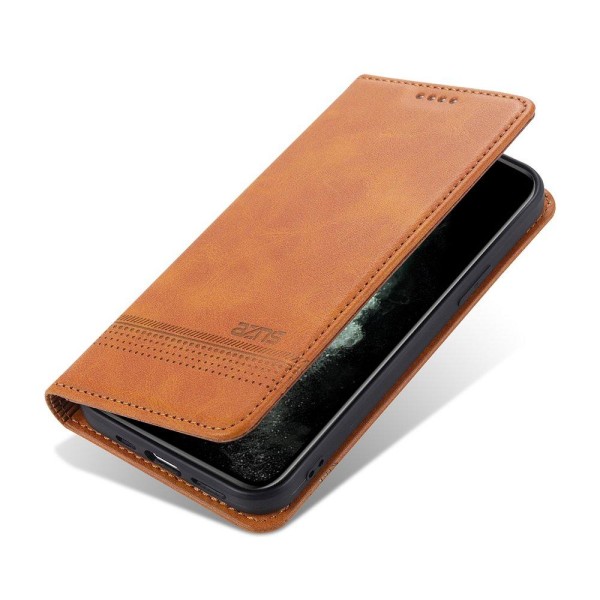 Glat (Azns) pung etui - iPhone 12 Mini Mörkbrun